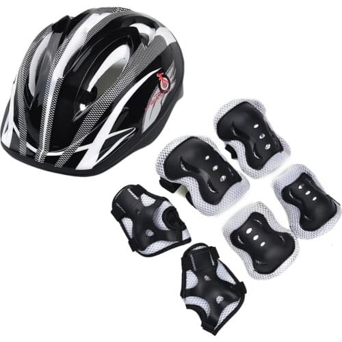 Protector Knee 7Pcs/set Cycling Skating Skateboarding Helmet Elbow Wrist Pads Children Bike Bicycle Roller Protect Gear Riding