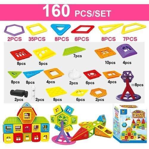 77-402pcs Magnetic Blocks Toys Magnetic Designer Construction Castle Set Magnetic Model & Building Toys For Children Gift