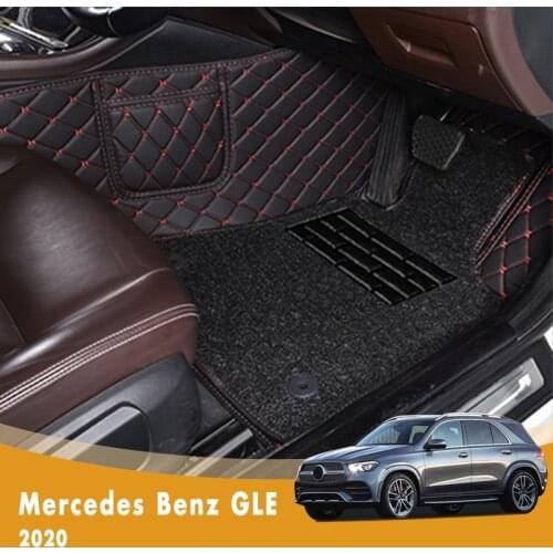 RHD Car Floor Mats For Mercedes Benz GLE 2020 ( 5 seats ) Luxury Double Layer Wire Loop Carpets Accessories Interior Foot Pads