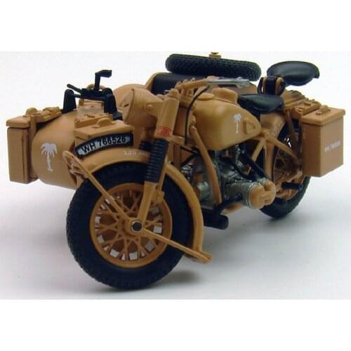 1:24 Scale Side Three-wheeled Sidecar WWII Classic Simulation Motorcycle Model Adult Collection Decoration Gifts Toys for Boys