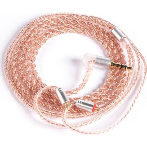 KBEAR 4 core Copper cable with metal interface 2 pin/QDC/MMCX with 3.5MM Connector for KBEAR KB06 ZSX ZS10 PRO