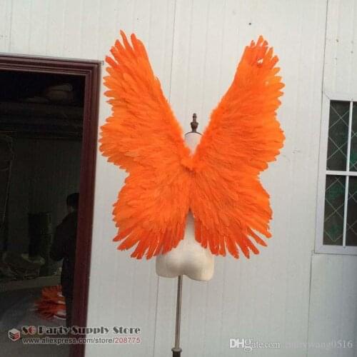 Costume Orange angel feather wins Opening show Catwalk shows props fit for adult/child 100*85cm EMS Free shipping