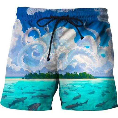 Summer art graffiti beach shorts Mens funny shorts Novelty shorts sweatpants Bermuda shorts Oversized shorts men Swimming trunks