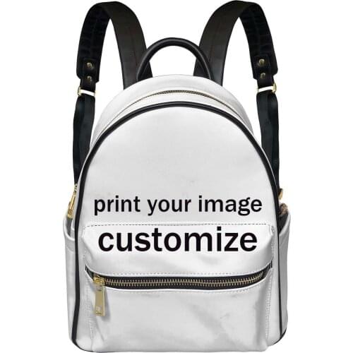 Nopersonality Fashion Reggae Gradient Women PU Backpack Customize Your Image Logo Shoulder Bag Female Casual Travel Sack Custom
