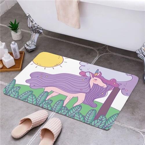 Cartoon Unicorn Entrance Door Floor Mat Door Mat Non-Slip Foot Pad Home Welcome Carpet For Hallway Bath Kitchen Doormat