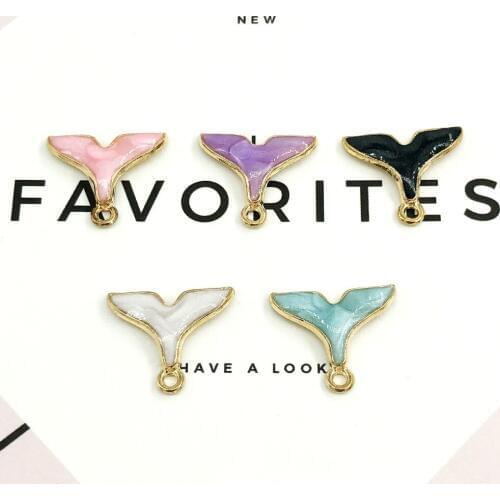 New 50pcs Fashion Charms Enamels Whale Tail Pendant Making Gift Hair Bracelet Necklace Jewelry Accessories DIY Crafts 2018 Hot