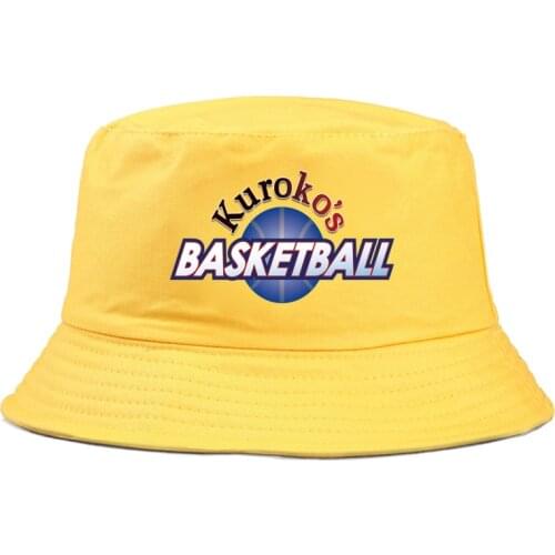 Kurokos Basketball Printing Bucket Hat Spring Summer Outdoor Sun Hat for Men and Women Hemp Leaf hat