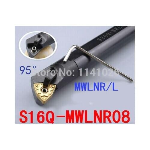 S16Q-MWLNR08 Boring Bar,Dia 16*180mm Internal turning Tool holder CNC tool holder, Lathe cutting tool for WNMG0804 Inserts