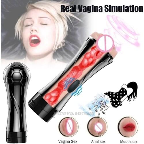 Sex Toys for Men Masturbator Adult Product 10 Speed Male Masturbator Cup Sucking Artificial Real Pocket Pussy Anal Vagina Oral