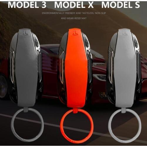 Silicone Rubber Car Key Protection Key Fob Protector Cover Case For Model 3 S X Remote Keyless