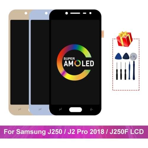 Super AMOLED For Samsung Galaxy J250 J2 Pro 2018 LCD Display Touch Screen Digitizer Replace Parts For J250F J250H J250M J250F/DS