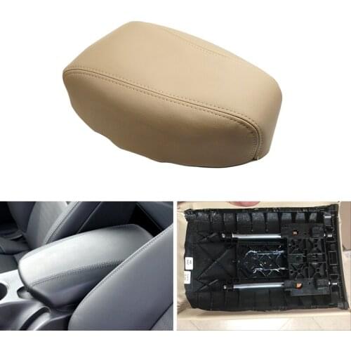 Car-styling Microfiber Leather Center Control Lid Armrest Box Cover Trim For Hyundai Genesis 2009 2010 2011 2012 2013 2014 Beige