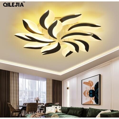 QILEJIA New Acrylic LED Chandelier Lights For Living Study Dining Room Bedroom Home Deco Lighting Fixtures Dimmable With Remote