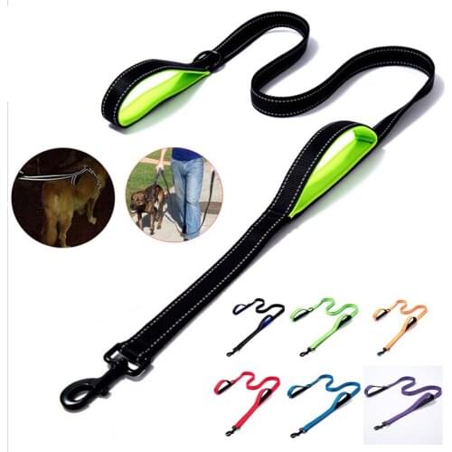 Reflective Hands Free Leash Belt For Large Dogs Running Dual Handle Leash Outdoor Dogs Safety Training Lead Pet Supplies