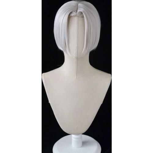 Tokyo Revengers Kurokawa Izana Cosplay Wig Silver White Short Wig Heat Resistant Fiber Hair with Free Wig Cap Halloween