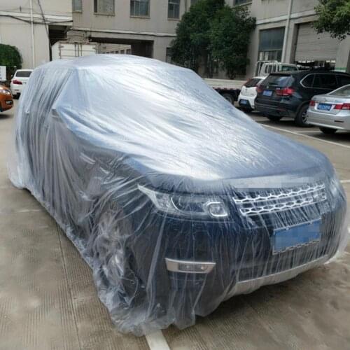 1pc 3 Size LDPE Film Outdoor Clear Cover Disposable Full Car Covers Rain/Dust Resistant Garage Universal Temporary Cover Film