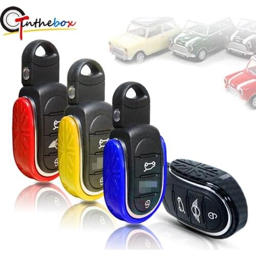 Gtinthebox 1PC 3D Union Jack Design ABS Key Cover Key Fob Case Shell For 2014-2021 MINI Cooper F55 F56 F57 F60 Red /Yellow /Blue