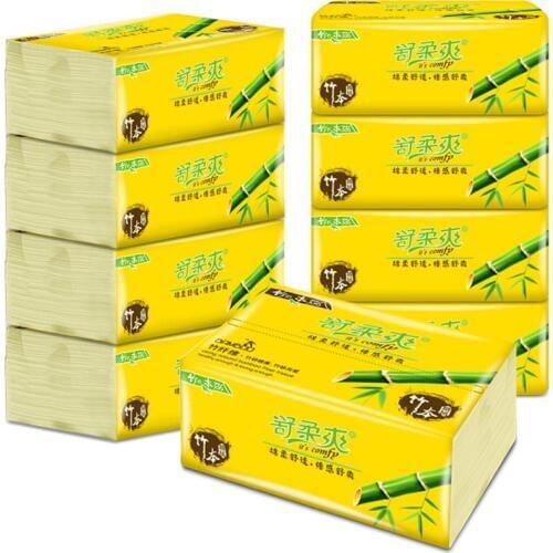10 Packing Paper Towel Bamboo Pulp Tissue Paper 300 Napkins Household Bamboo Toilet Paper E001