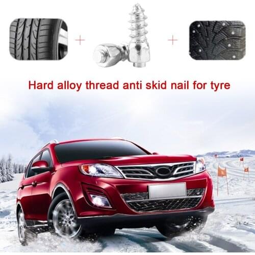 100 Pcs Car Stud Screw Anti-Slip Screw Stud Wheel Tyre Snow Tire Spikes Trim Auto Accessories For Tesla Model 3/Ford/Audi/BMW