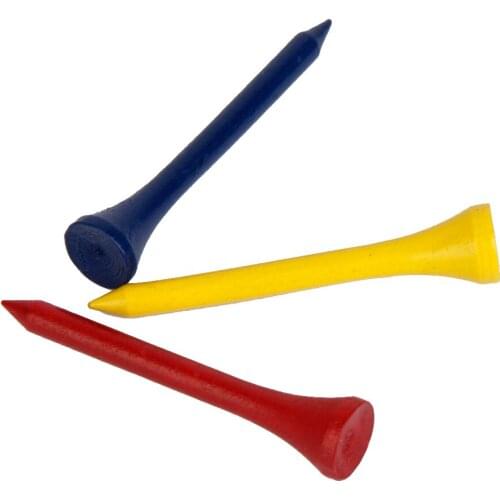 Bulk 100 Mixed Colors WOODEN GOLF TEES 54mm (2 1/8 Inches) Medium