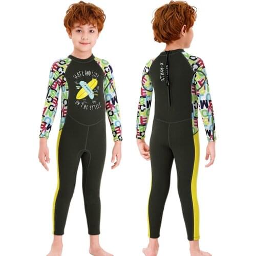 2.5MM Wetsuit Neoprene Boy Surf Windsurf Children Rash Guards Swimming Scuba Diving Kitesurf Kids Clothes Bathing Suit Swimsuit
