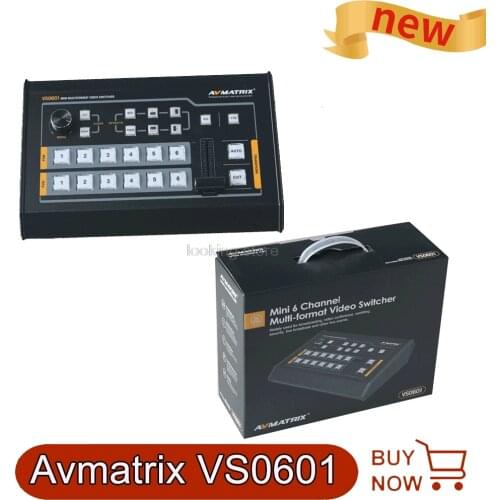 Avmatrix VS0601 Mini 6 Channel Sdi/hdmi Multi-format Video Switcher With T-bar, Auto, Cut Transitions And Wipe Effects New