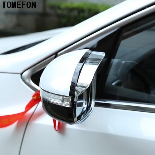 TOMEFON Auto Accessories For KIA Sportage 4 QL 2016 2017 ABS Chrome Chromium Rearview Mirror Rain Eyebrow Cover Trim Car Styling