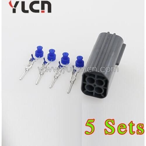 Free Shipping 5 Sets Delphi 4 PIN 1.8 Series Male Auto Waterproof Connector