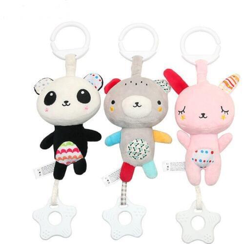 Baby Animal Musical Teether Rattles Toddler Toys Christmas Crib Toys For Baby Soft Bed Bell Rattles