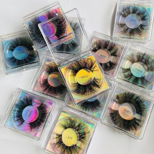 Long Thick 25mm Mink False Eyelashes Fluffy Handmade Fake Lashes Mink Super Soft & Vivid Eyelashes Extensions 20 Pairs/lot DHL