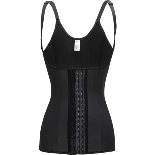Women Latex Corset Waist Trainer Vest Steel Boned Underbust Waist Cincher Tummy Corsets Straps Modeling Strap Shapewear Corselet