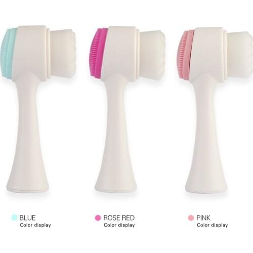 Double Sides Silicone Facial Cleansing Brush Face Cleaning Massage Brush Tool Blackhead Removal Brush