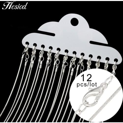Hesiod 12Pcs/Pack 47cm Silver Lobster Clasp Snake Chain For Women Necklace Jewelry Bulk Accessories Wholesale