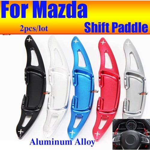 Good Quality Fit for MX-5 2016-2019 CX-4 2016-2019 Aluminum Alloy Shifter Paddle Extened Shifter Accessory 2pcs/set Blue/Black