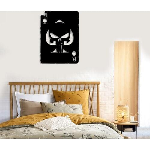Playing Cards and Punisher Wall Room Home Accessory Wooden Table 36x50cm
