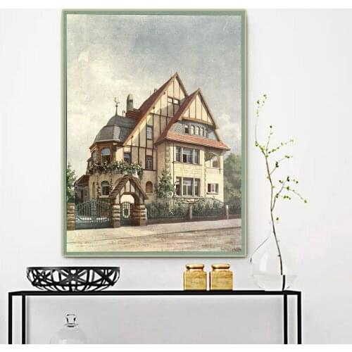 Citon Caspar David Friedrich《The House》Canvas Oil Painting landscape Artwork Poster Painting Wall Decor Home Decoration