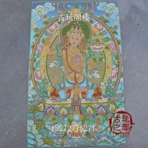 Chinese collection Thangka embroidery Bodhisattva Manjusri diagram