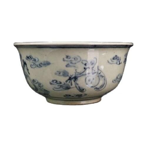 Chinese Old Porcelain Blue And White Floral Pattern Bowl