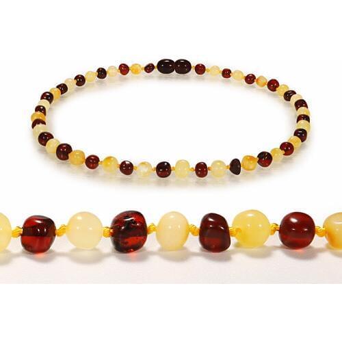 HAOHUPO Top Quality Cherry Honey Natural Amber Necklace Polish Color Necklace Handmade Handmade Necklace Children Baby Jewelry