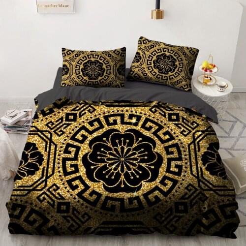 3D Black Design Custom Comforter Case Duvet Quilt Cover Bedding Set Pillow case shams King Queen Double Single Size Home Textile