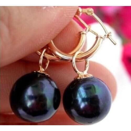 PRETTY PAIR 12MM SHELL PEARL GOLD FILLED EARRING