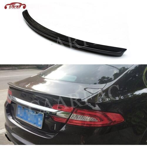 For XF Carbon Fiber / FRP Rear Boot Spoiler for Jaguar XF Sedan 4-Door 2009-2015 Trunk Trim Sticker Wings Car Styling