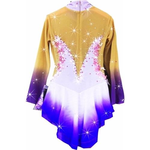 BHZW figure skating dress womens girls ice skating dress spandex red