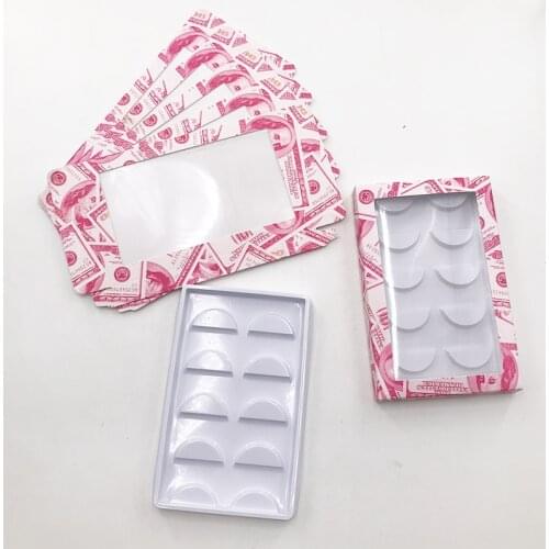 NEW wholesale 10/20/ 50 set/lot 5 pairs of 3d Mink eyelashes box 25mm without eyelashes packaging pink marble pink dollar