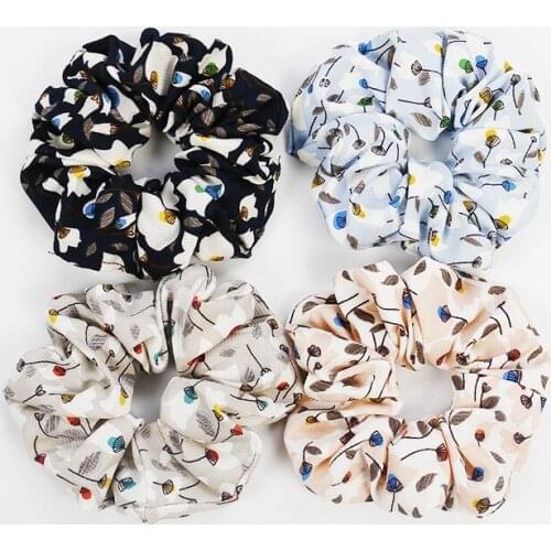 Floral Scrunchies Hair Ties Women Elastic Hair Bands Girls Headwear Ponytail Holder Patchwork Scrunchie Printed Gumki Do Wlosow