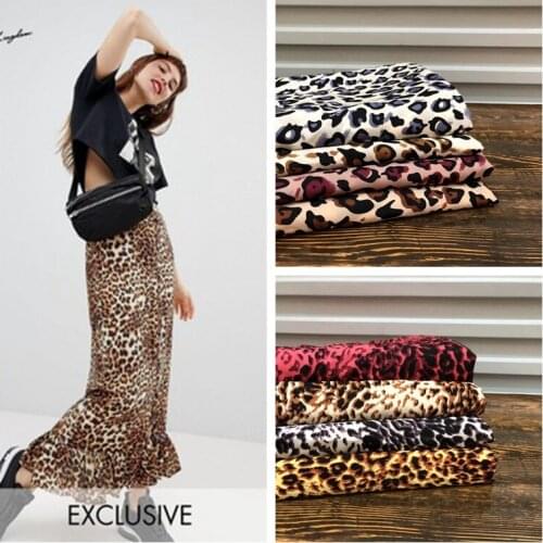 Spring Summer WOMENS Dress Leopord Pattern Cloth Thin Non-transparent Shirt Skirt Dress Fabric Hot Selling/1m