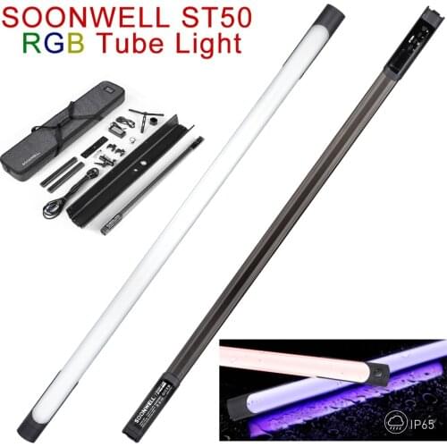 SOONWELL ST50 RGB Tube Light 115cm Handheld Stick Soft LED Fill light Pavotube Waterproof Video Studio Photography Lighting
