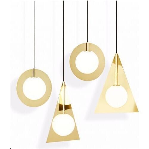 Modern Copper Sliver Shade Mirror Chandelier Light E27 LED Pendant Lamp Modern Christmas Glass Ball Lighting