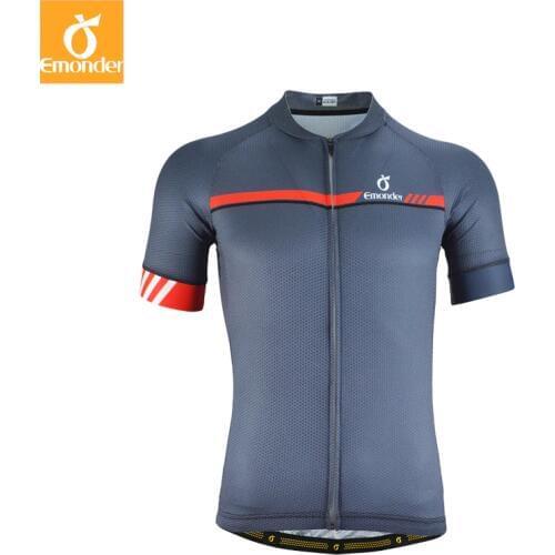 EMONDER Cycling jersey Short Sleeve Men Pro Team MTB Road Bike Jersey Breathable Cozy antislip band sleeve cuff Maillot Ciclismo