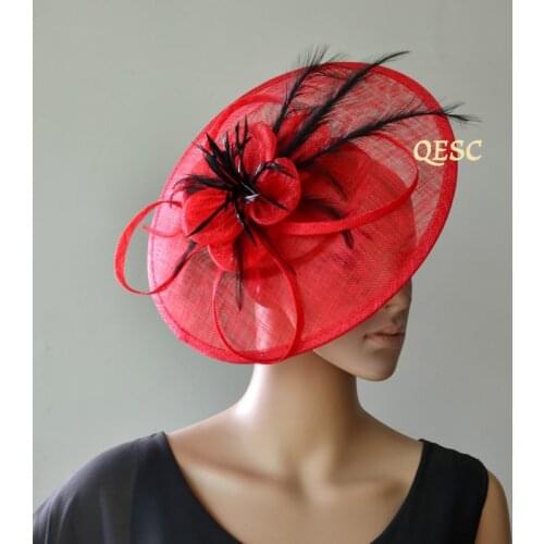 Unique design,BIG Sinamay Hat Fascinator Disc fascinator with feathers for party races wedding